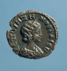 Tetradrachme (Vorderseite) von Zenobia, Königin von Palmyra, geprägt in Alexandria ca. 274